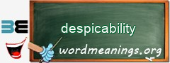 WordMeaning blackboard for despicability